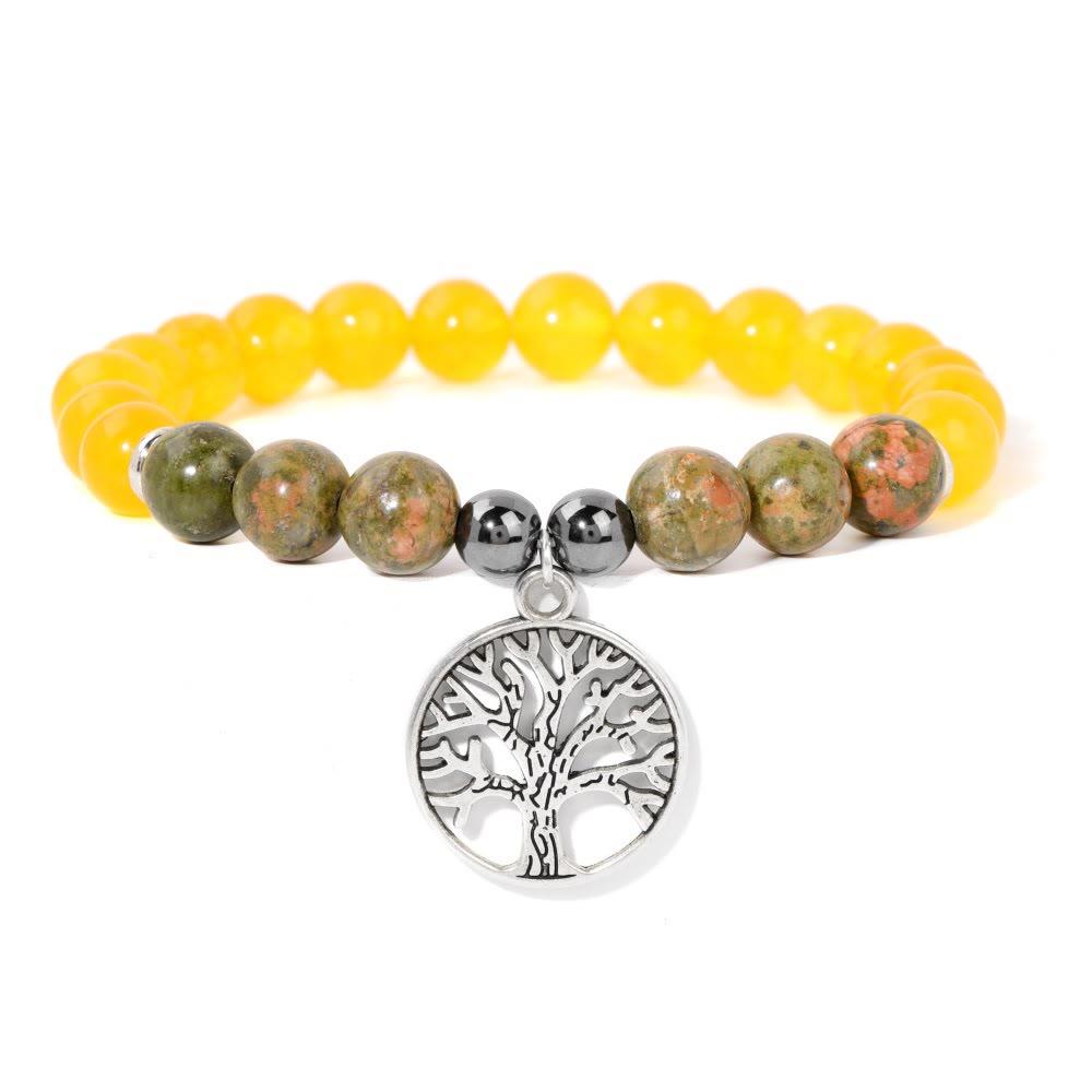 Natuurlijk kristal levensboom armband