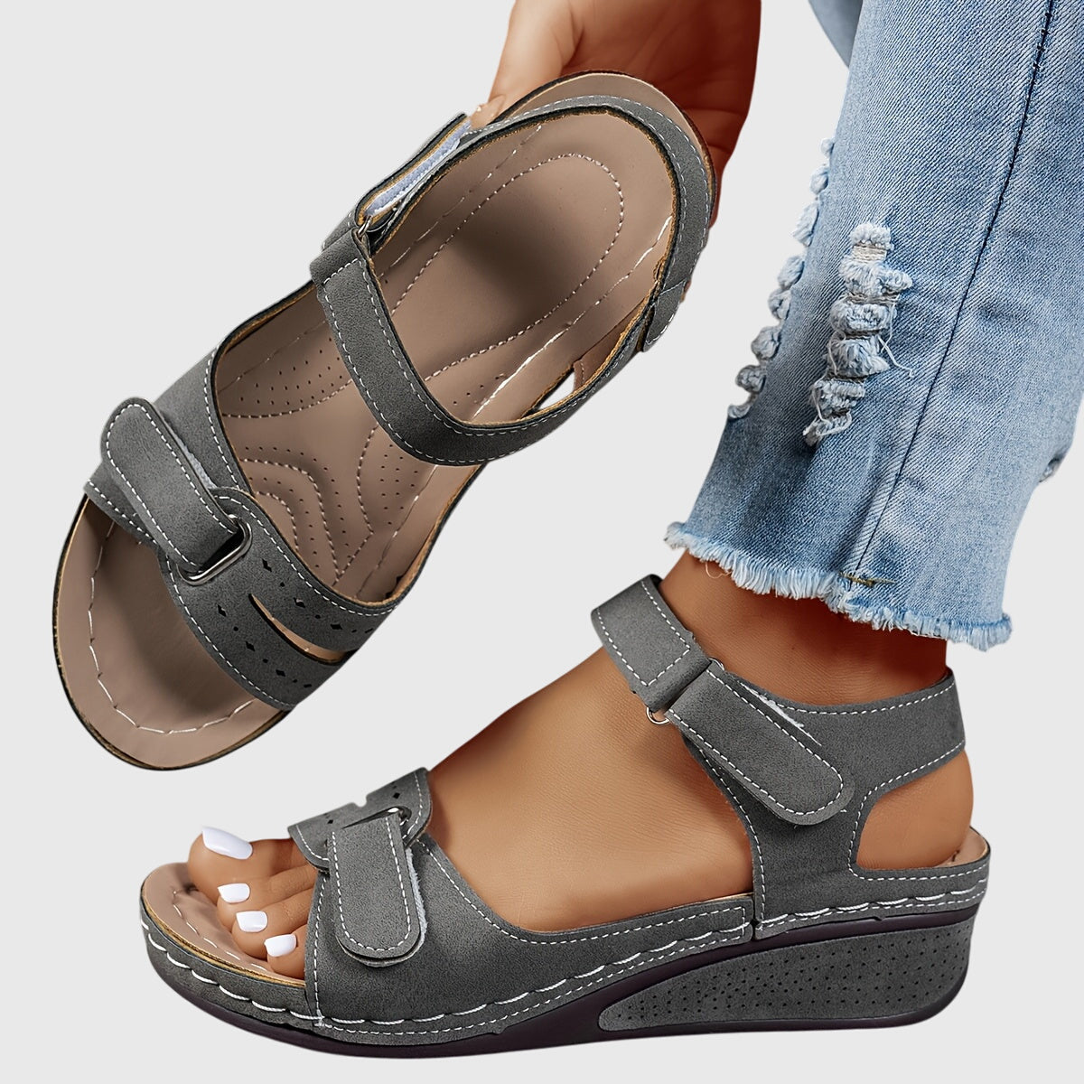 Rekbare sandalen met zachte antislipzool