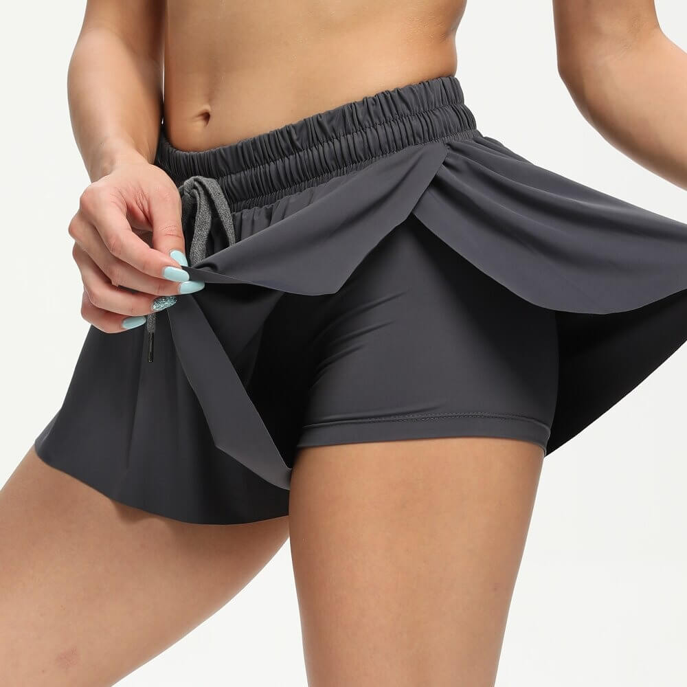 Luchtige fitnessshort, 2-in-1