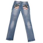 Dames bootcut jeans met vlag details