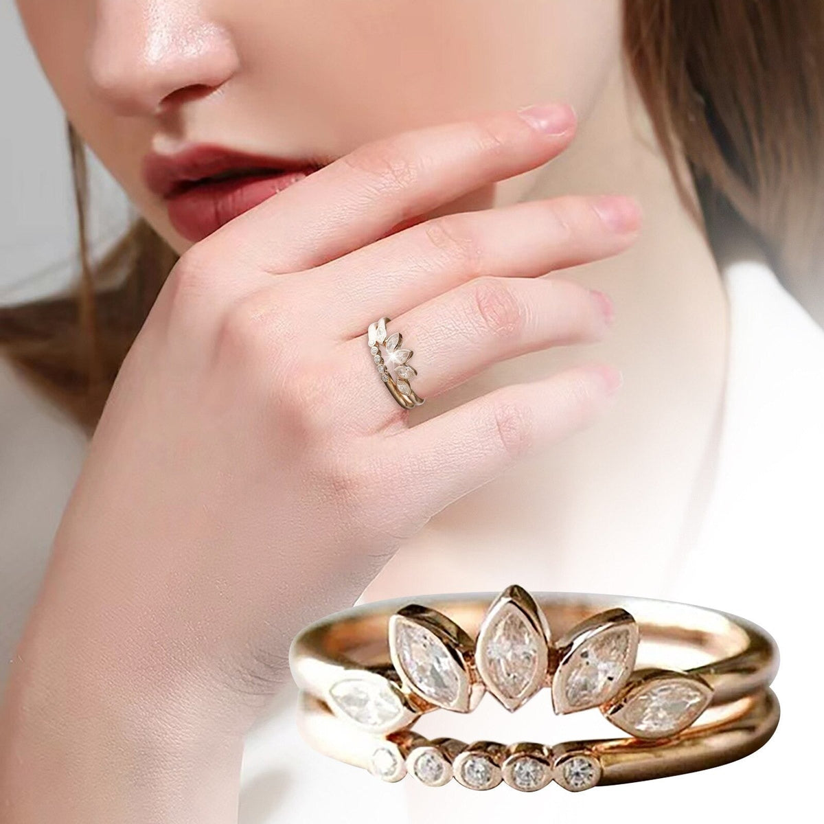 Crystal ring – 2 in 1 ring