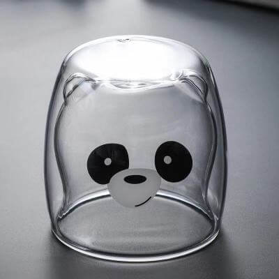 Dubbellaagse beren beker – materiaal: Glas — afbeelding 13