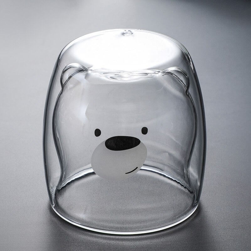 Dubbellaagse beren beker – materiaal: Glas — afbeelding 15