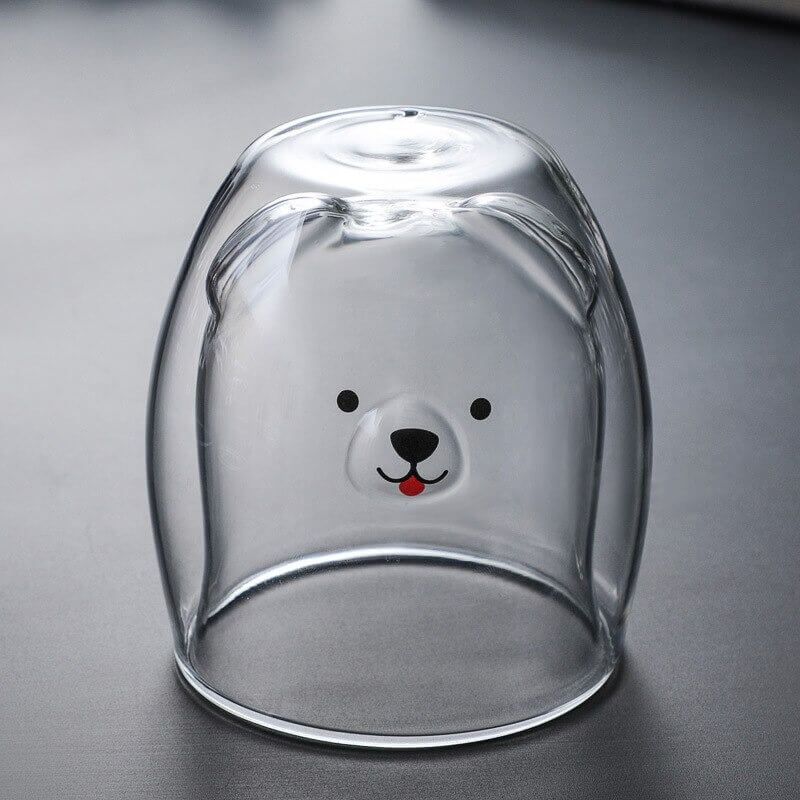 Dubbellaagse beren beker – materiaal: Glas — afbeelding 16