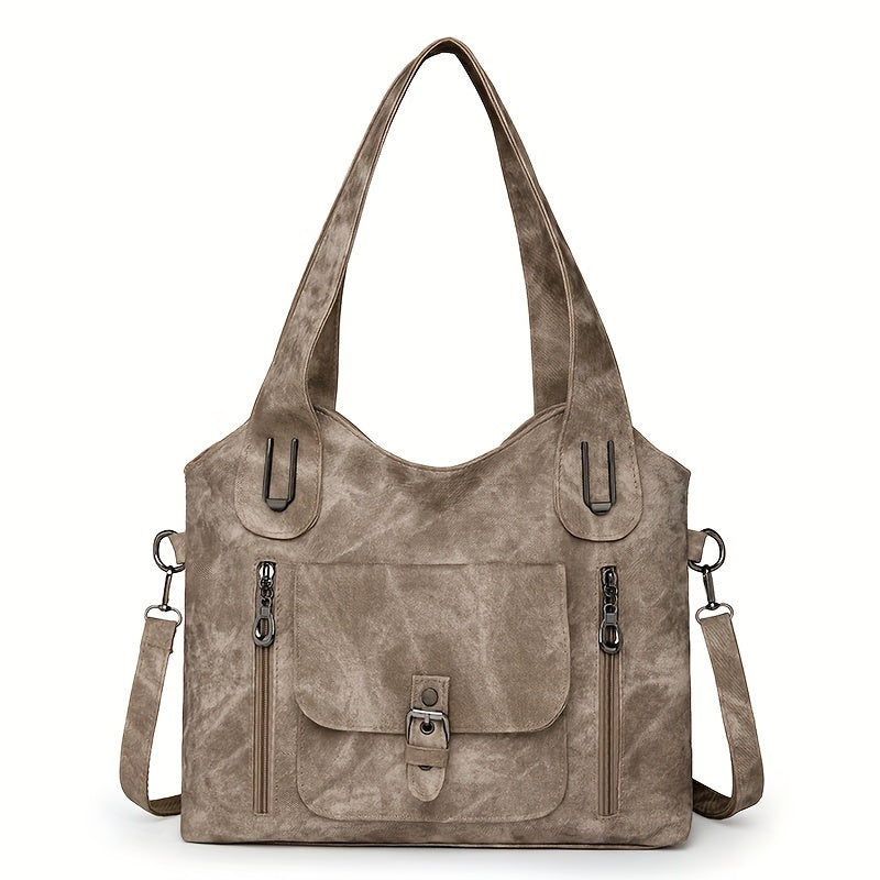 Vintage-Stijl vegan leren schoudertas