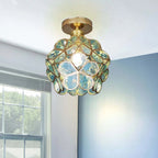 Glazen bloemen plafondlamp