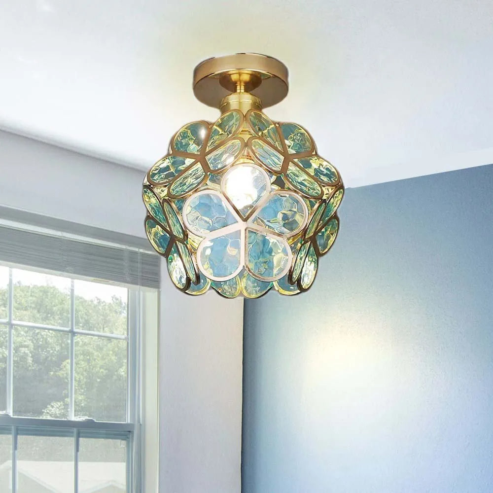 Glazen bloemen plafondlamp