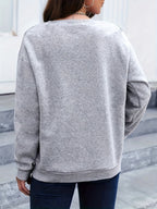 Casual sweatshirt met verenprint
