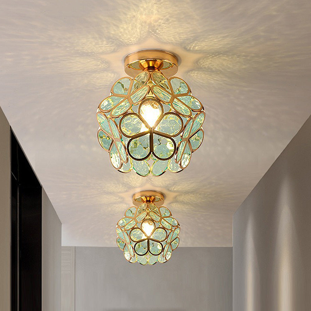 Glazen bloemen plafondlamp