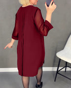 Shift jurk met meshdetails