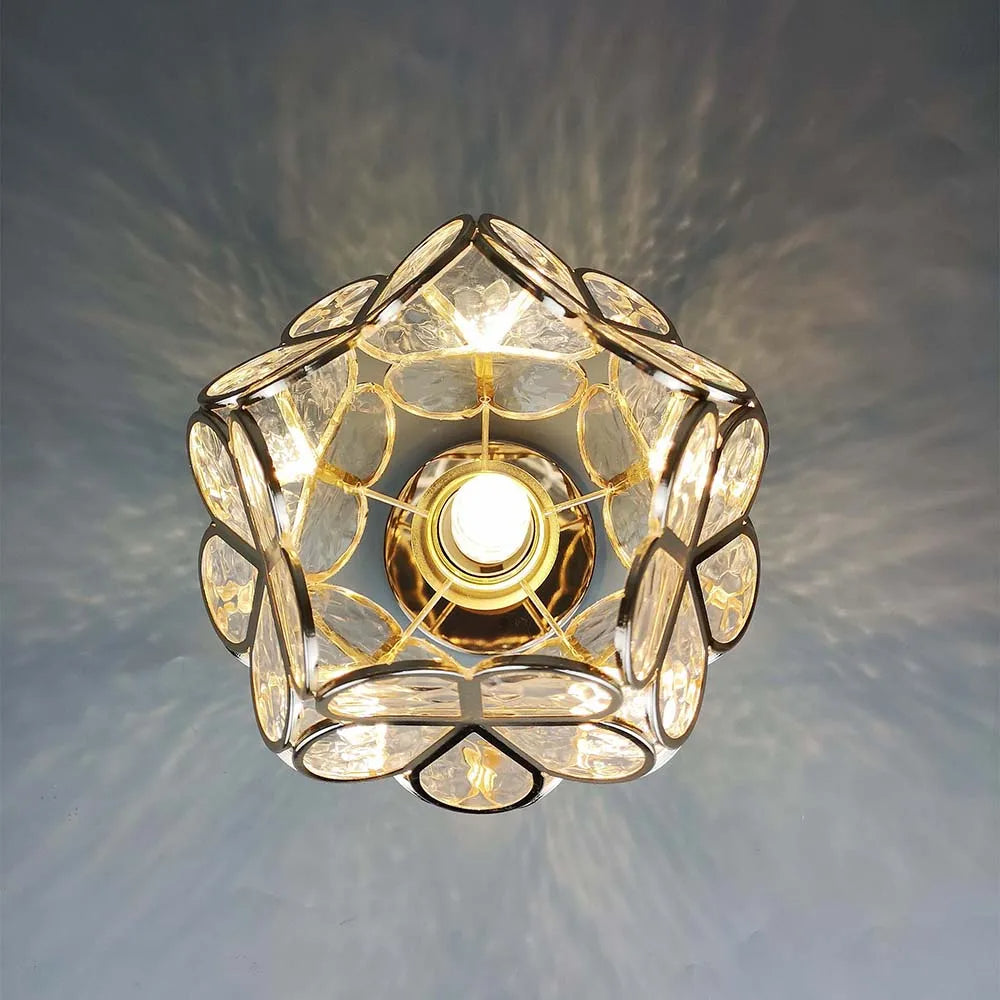 Glazen bloemen plafondlamp