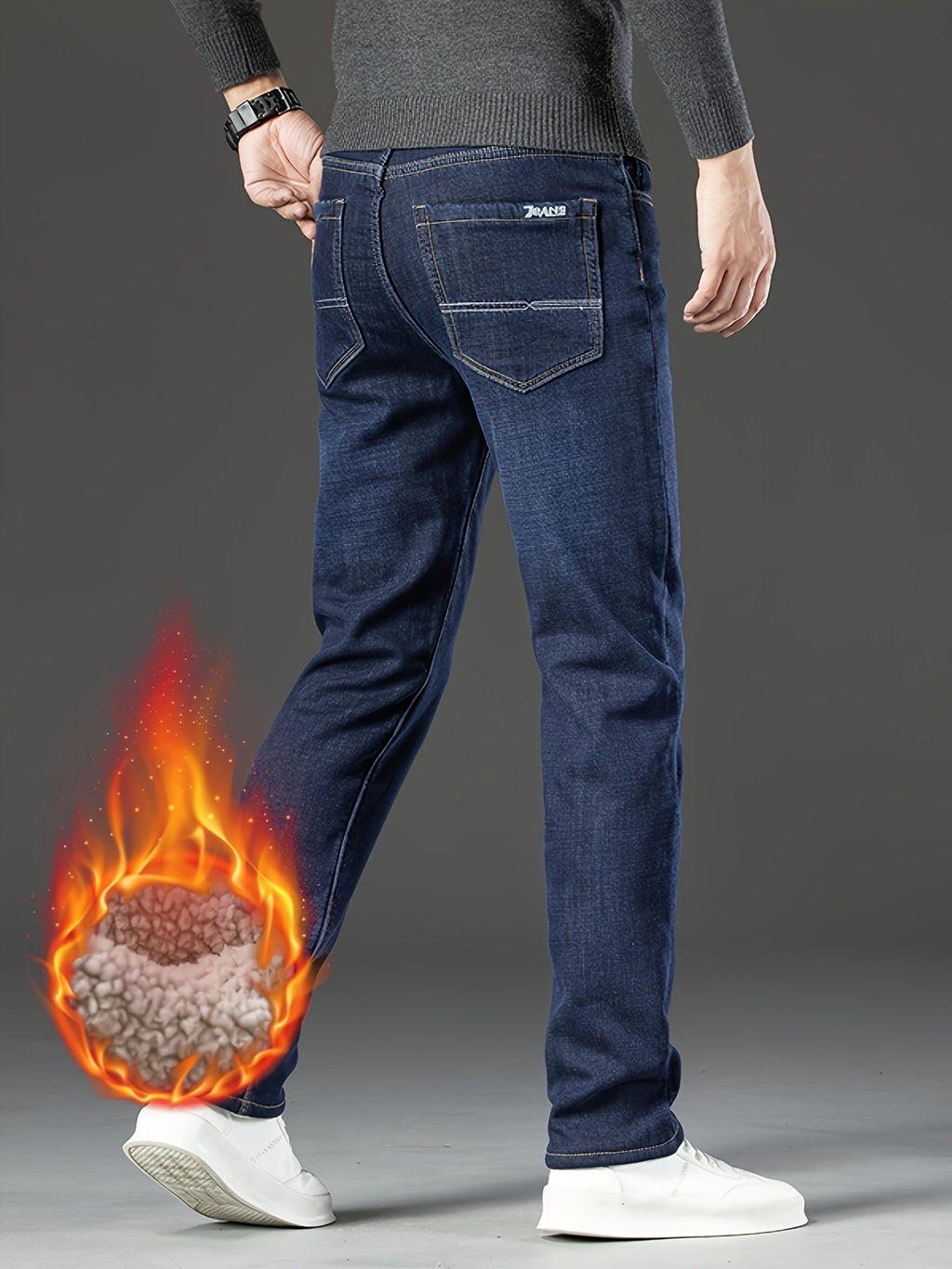 Warme heren winterjeans met fleecevoering