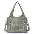Vintage-Stijl vegan leren schoudertas