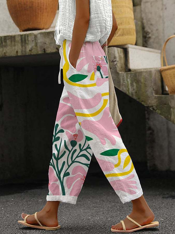Dames comfortbroek met print
