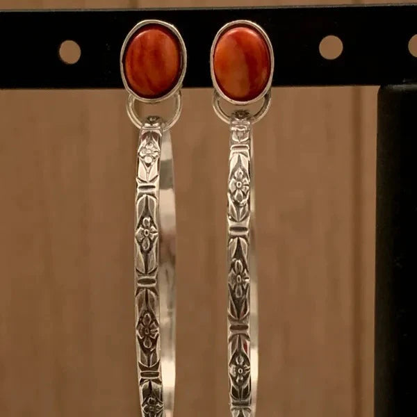 Boho oorbellen vintage onyx