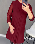 Shift jurk met meshdetails