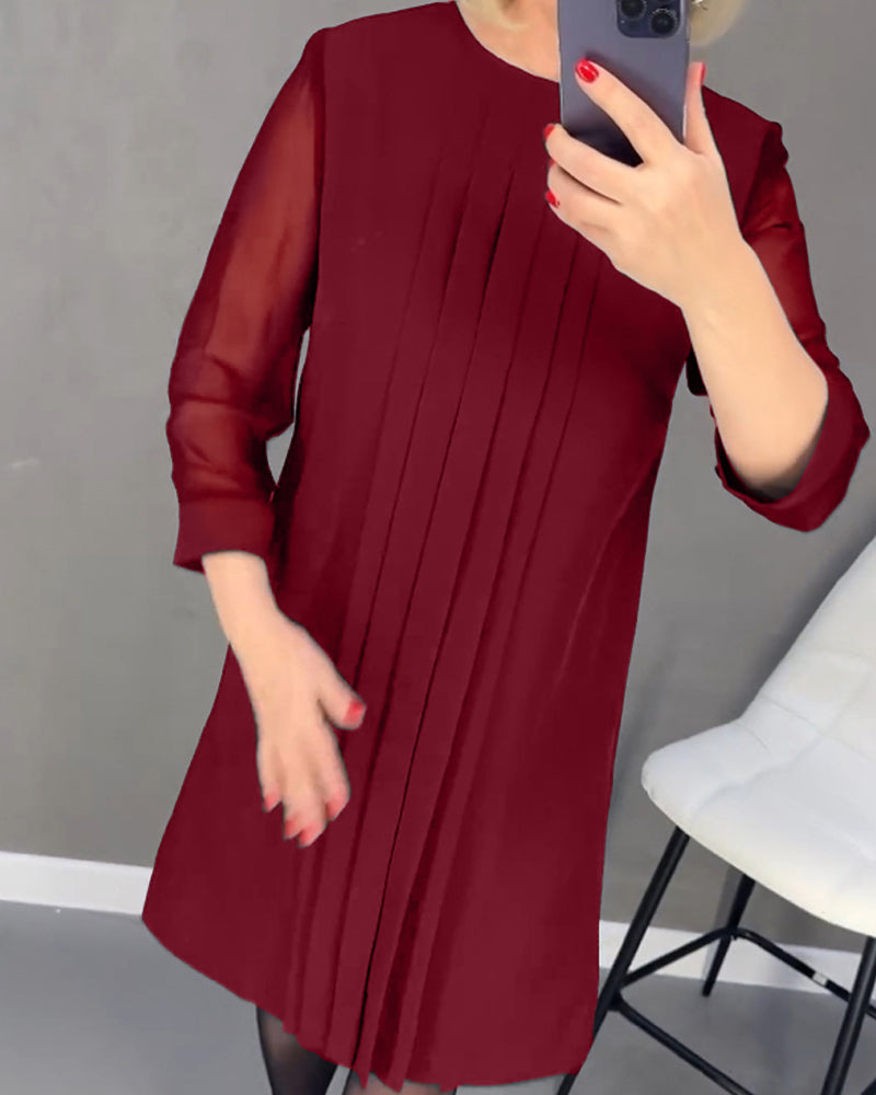 Shift jurk met meshdetails
