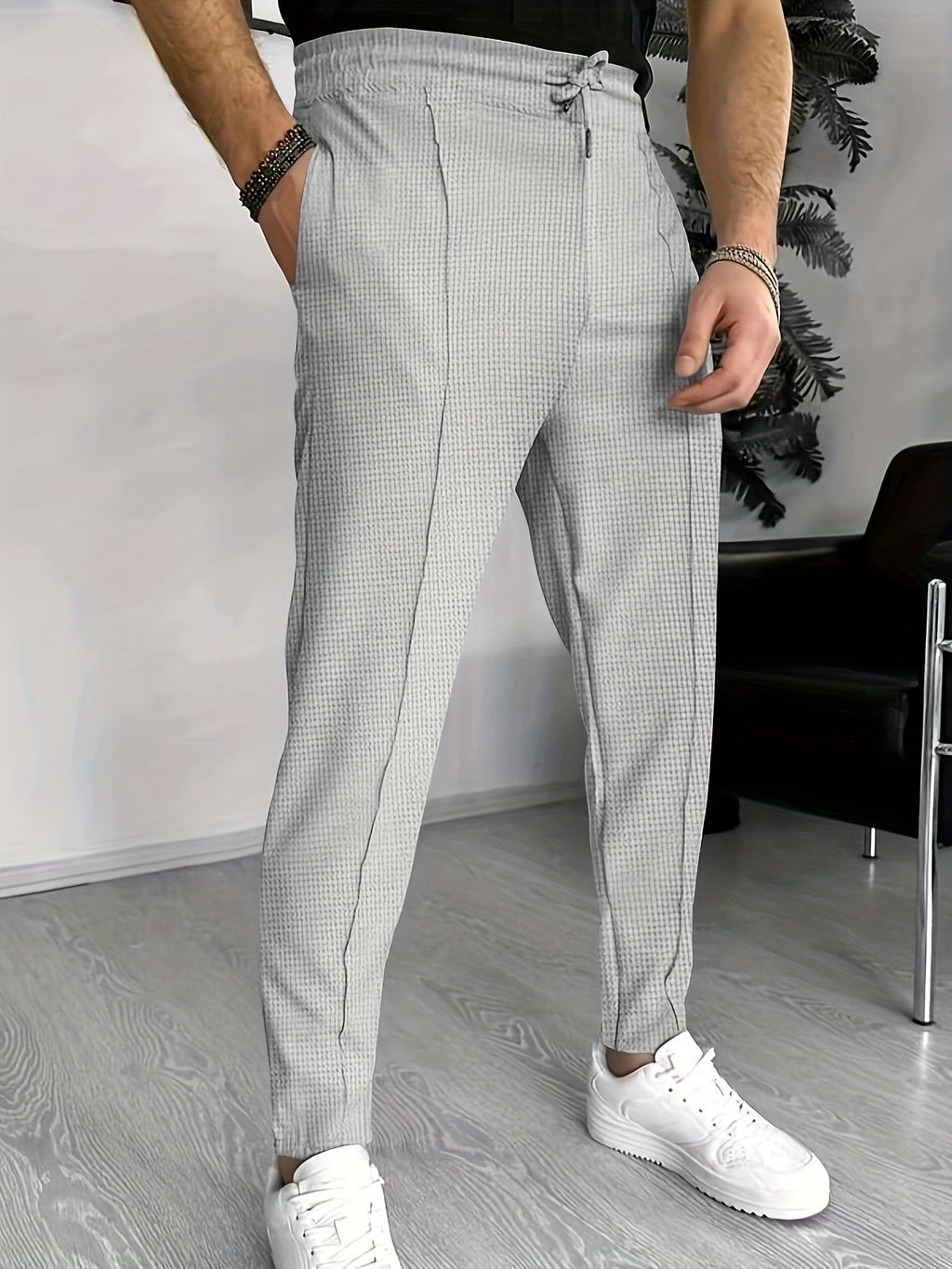 Wafel joggers voor heren