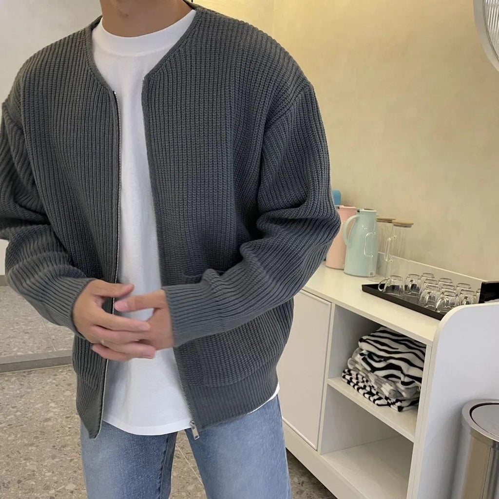 Heren cardigan met moderne pasvorm