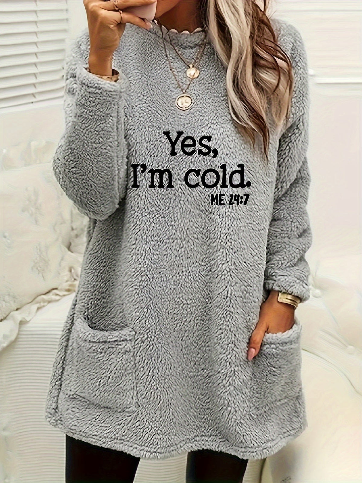 Fleece sweatshirt met print