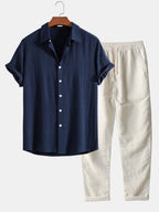 Linnen overhemd en broek set