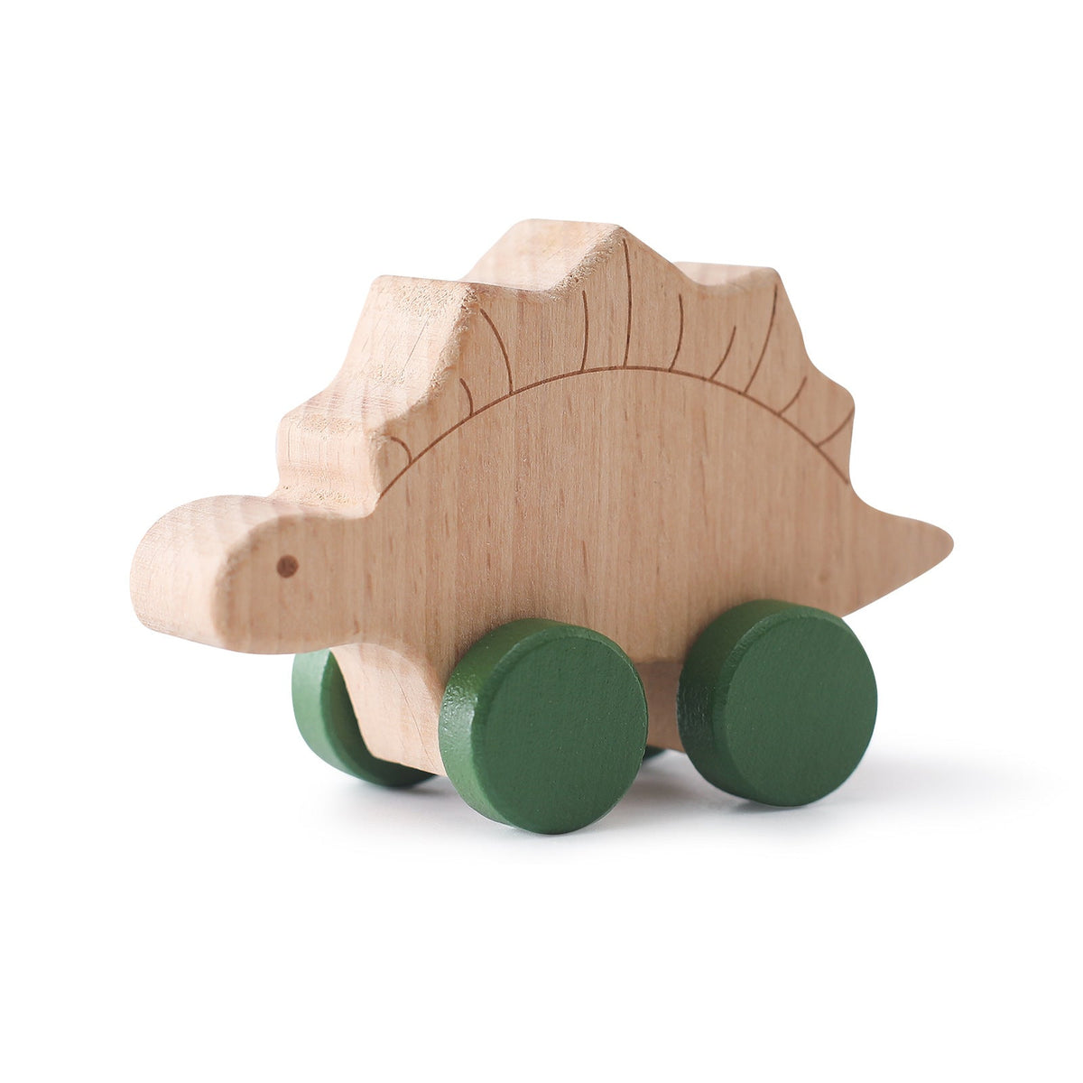 Houten dinosaurus met wieltjes voor kinderen