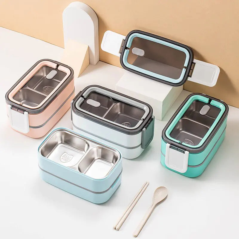 2-Laagse RVS bento lunchbox