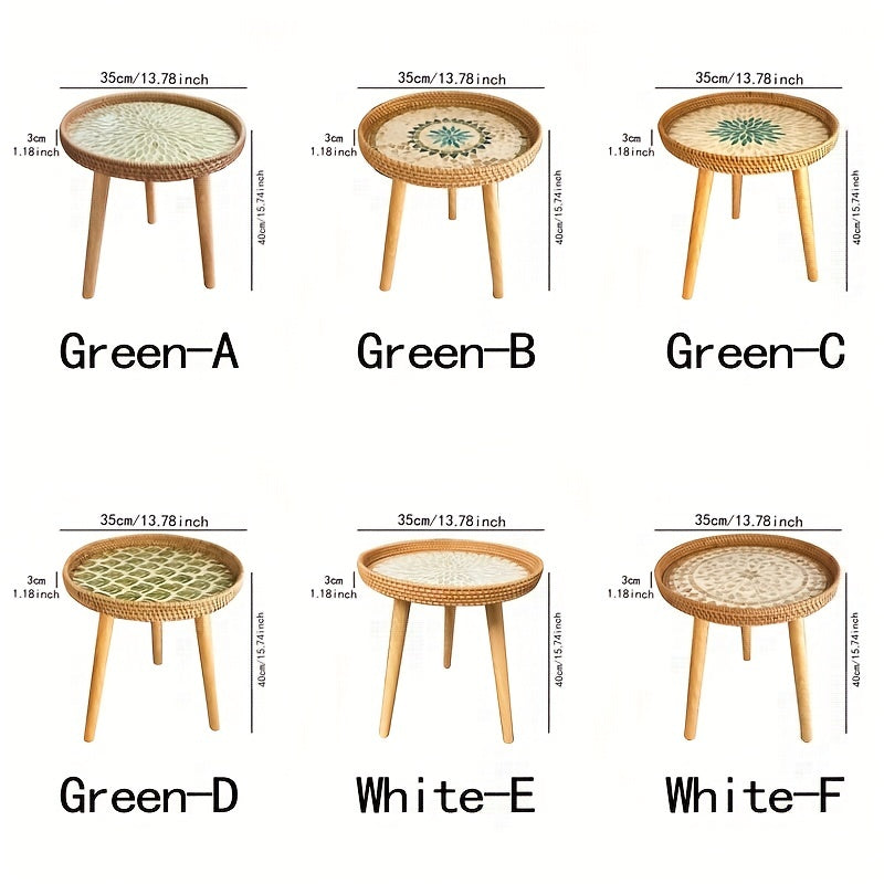 Scandinavische rotan bijzettafel