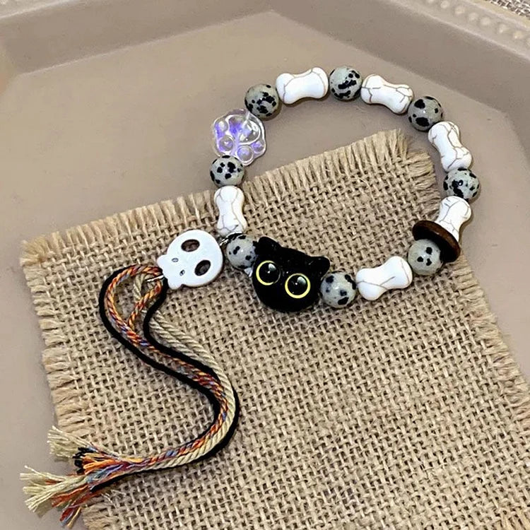 Katjes en doodskop armband