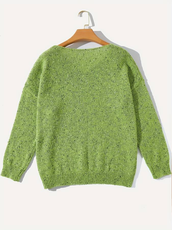 Losgebreide trui van veelkleurige wol