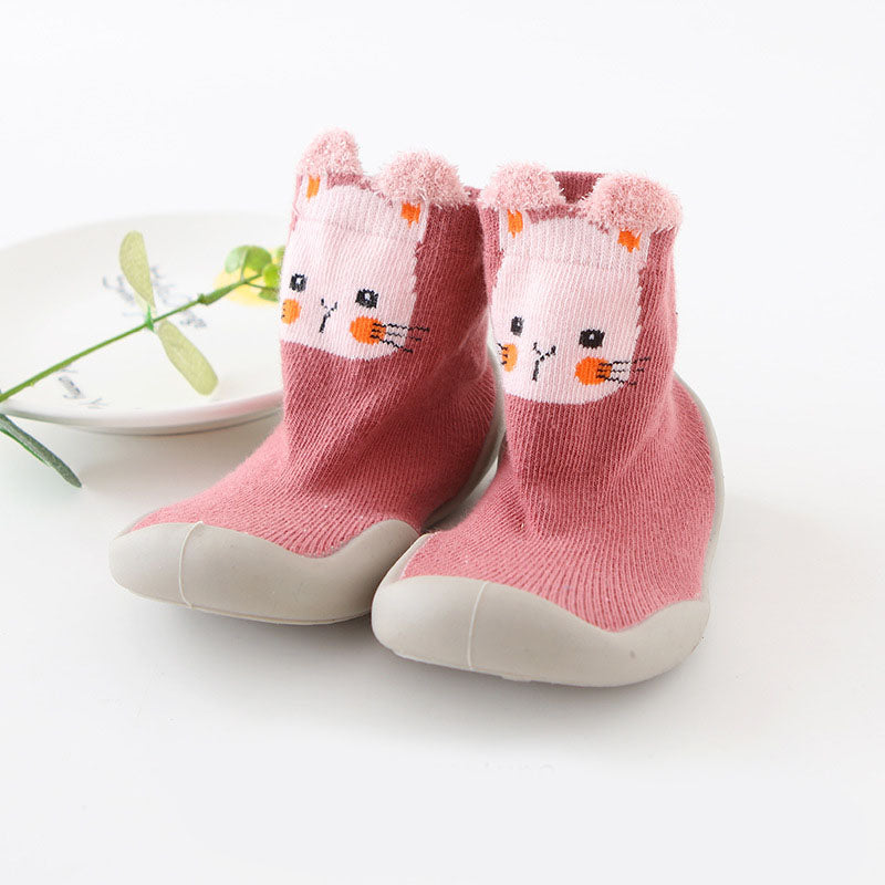 Zachte gebreide peuterschoenen - anti-slip slofjes