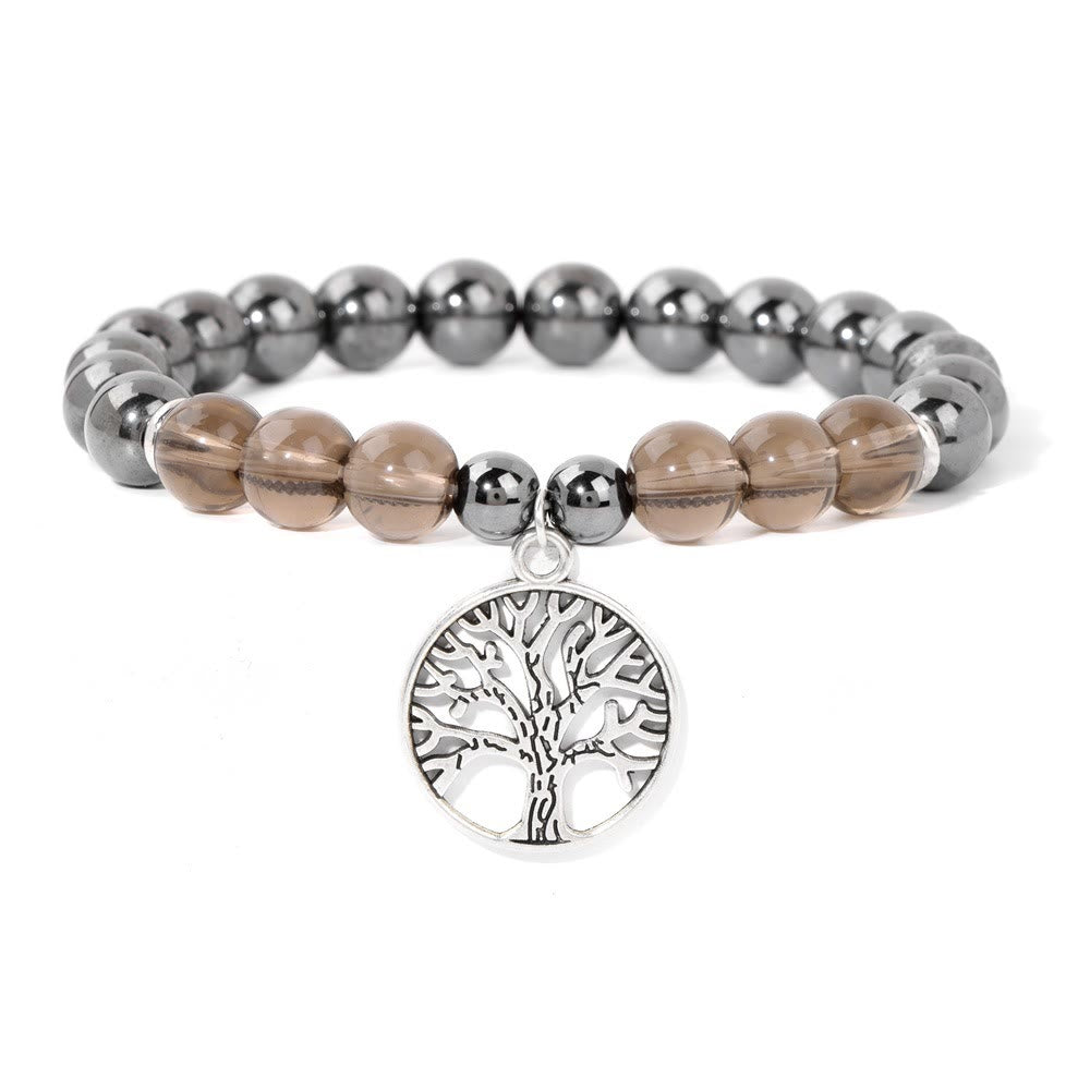 Natuurlijk kristal levensboom armband