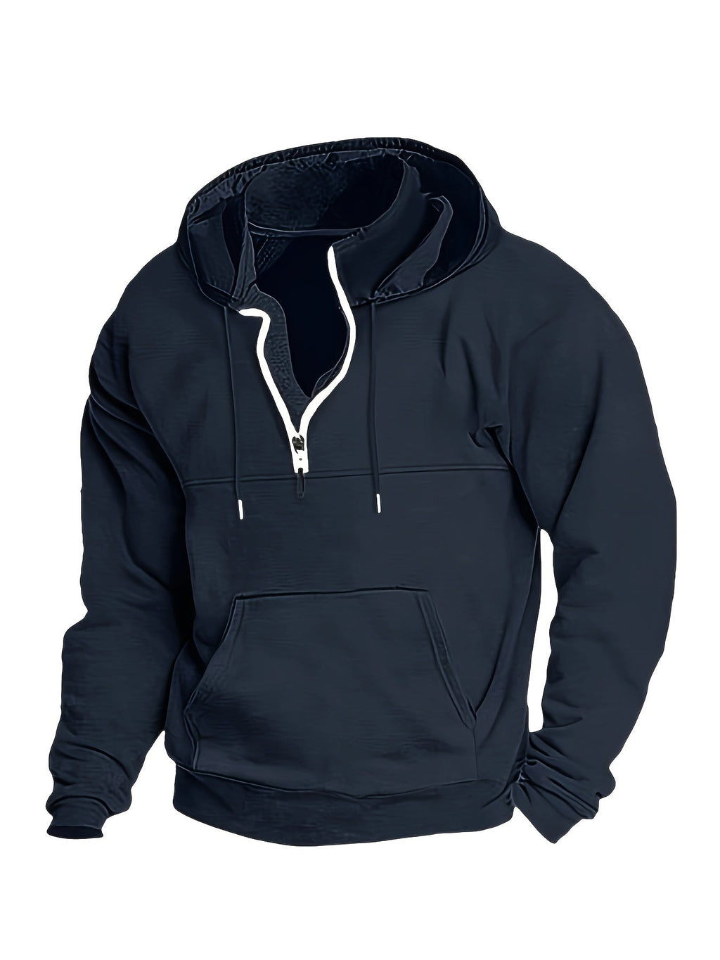 Coole heren hoodie met halve rits