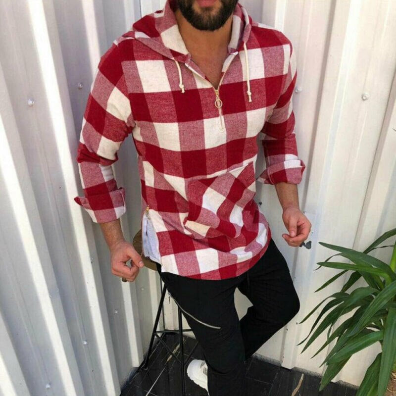 Geruite hoodie voor heren – Liva