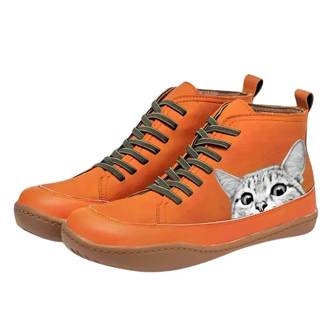 Lichte dameslaarzen met kattendetail