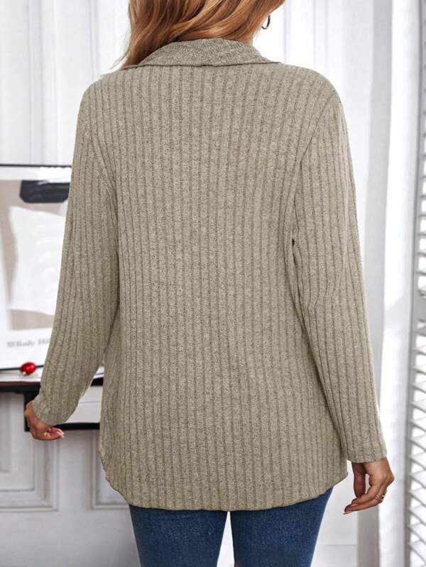Basic effen top met lange mouwen