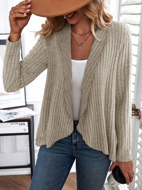 Basic effen top met lange mouwen