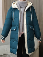 Warme gewatteerde hoodie jas met rits