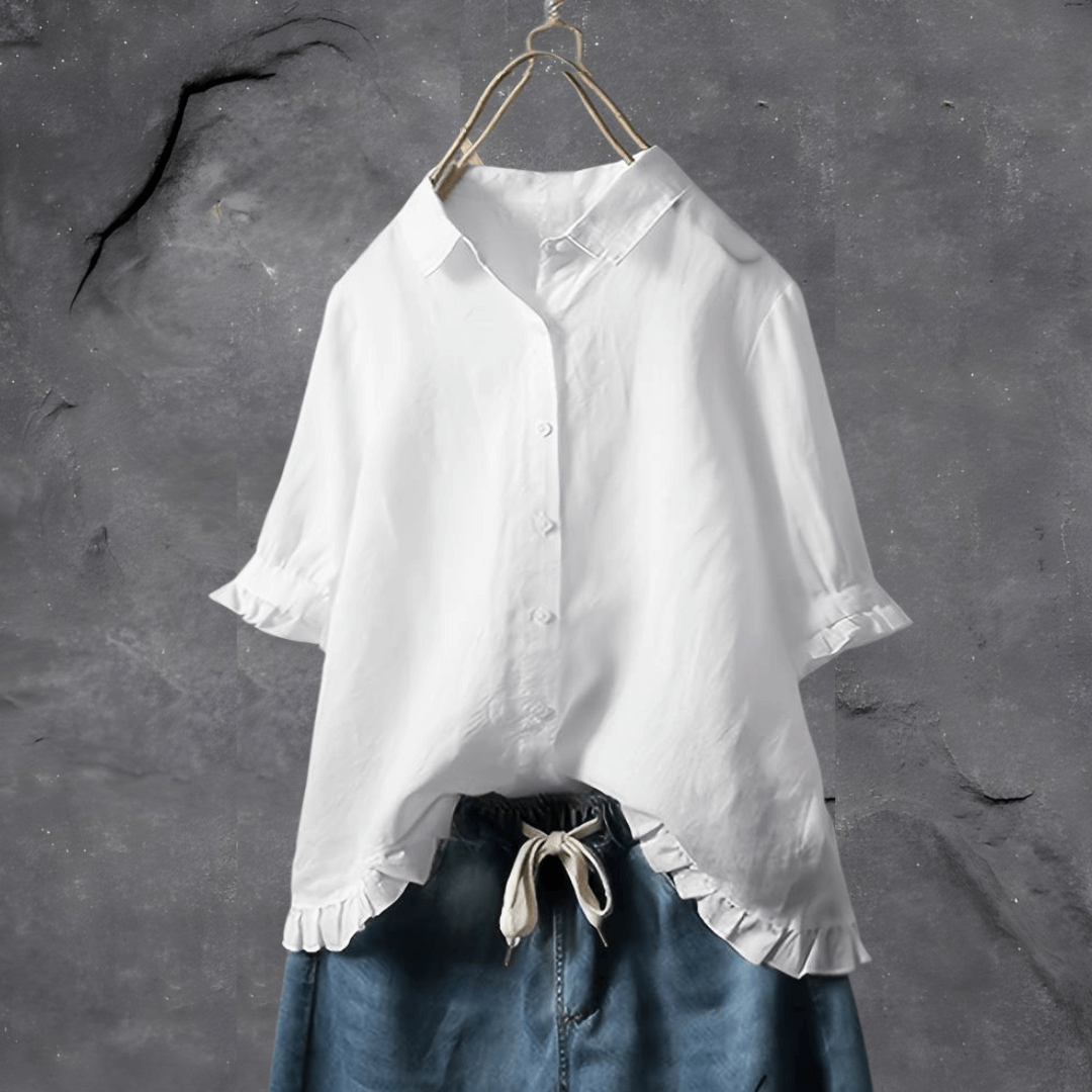 Katoenen blouse voor dames — afbeelding 2