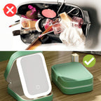 Compacte verlichte make-up organizer voor onderweg