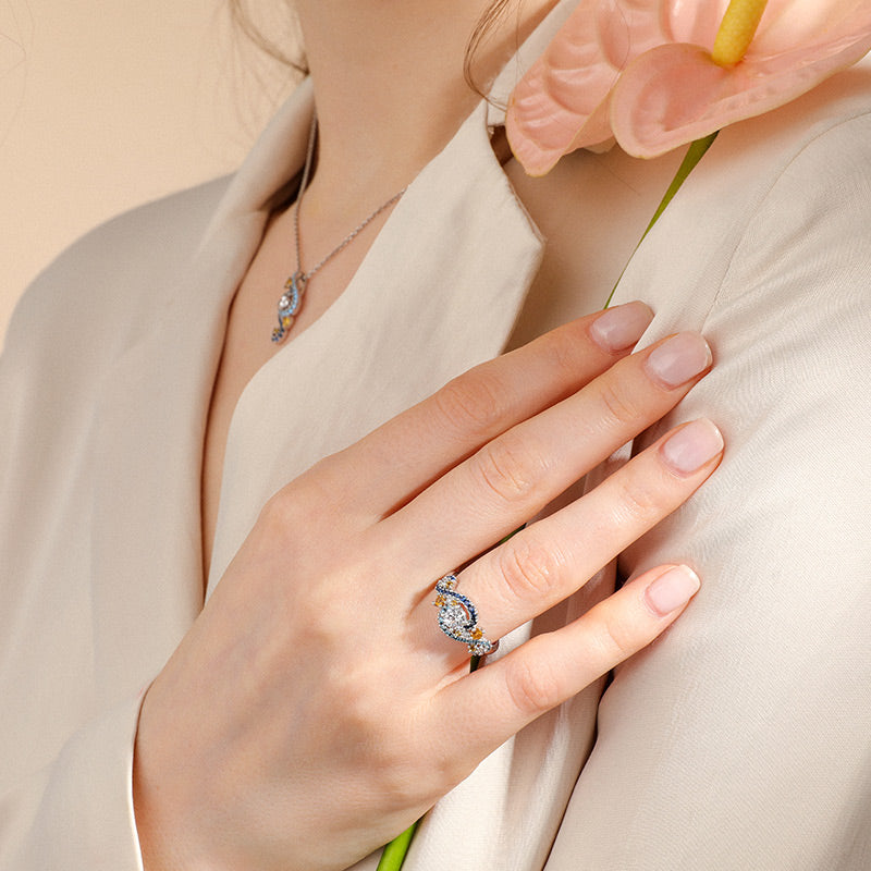 "De starry nacht" geïnspireerde vintage ring
