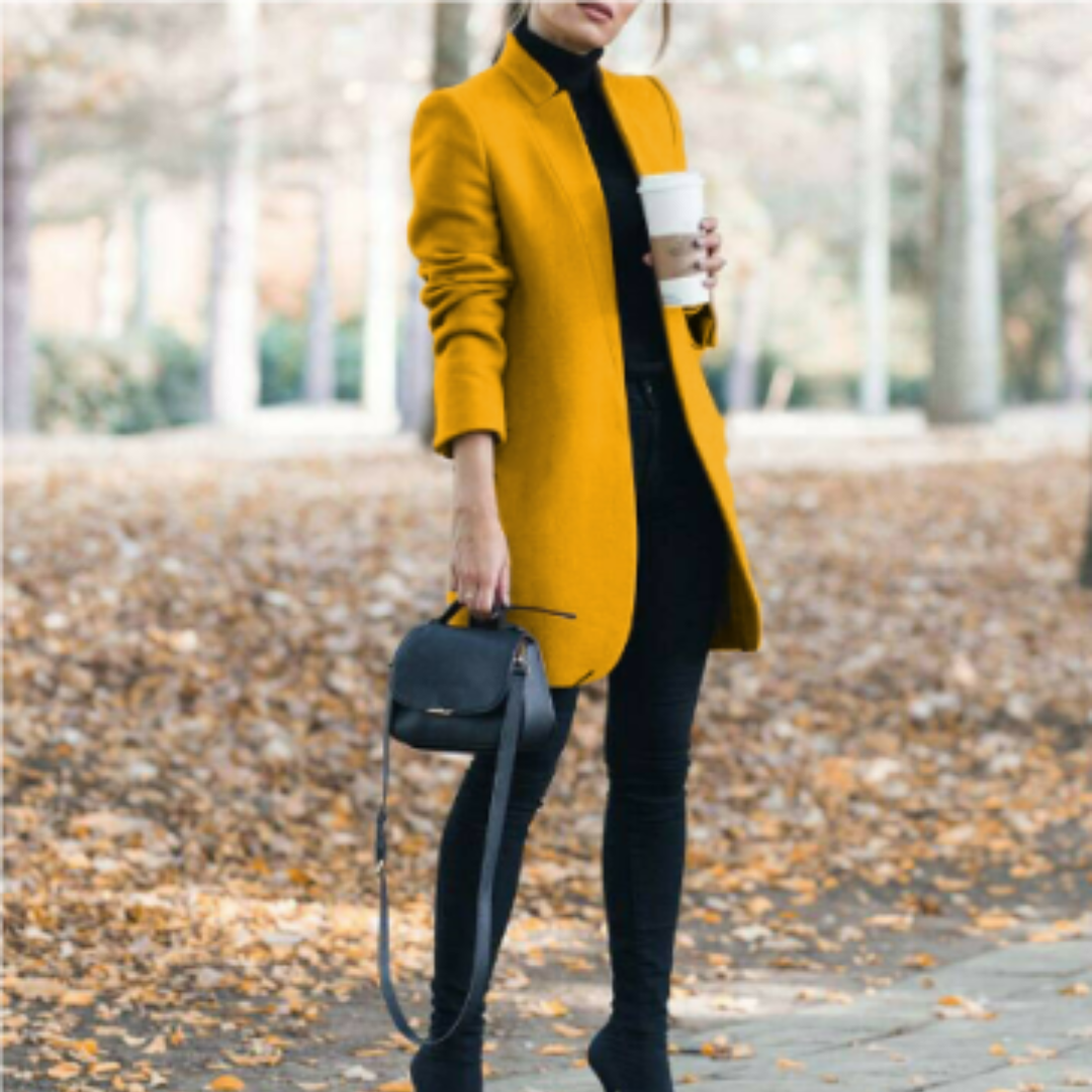 Dames winterjas met staande kraag en tijdloos design — afbeelding 21