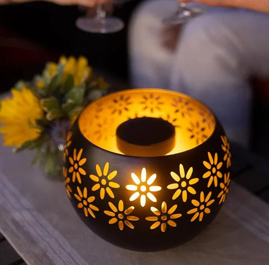 Bloemen kaarslamp met geurverspreider