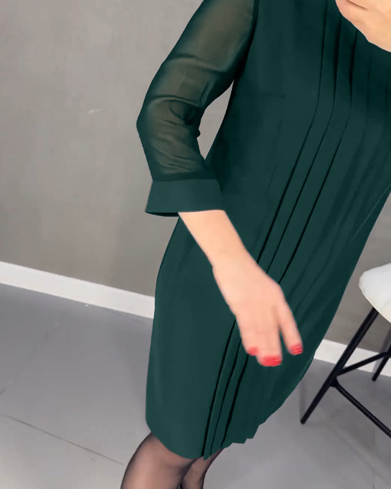 Shift jurk met meshdetails