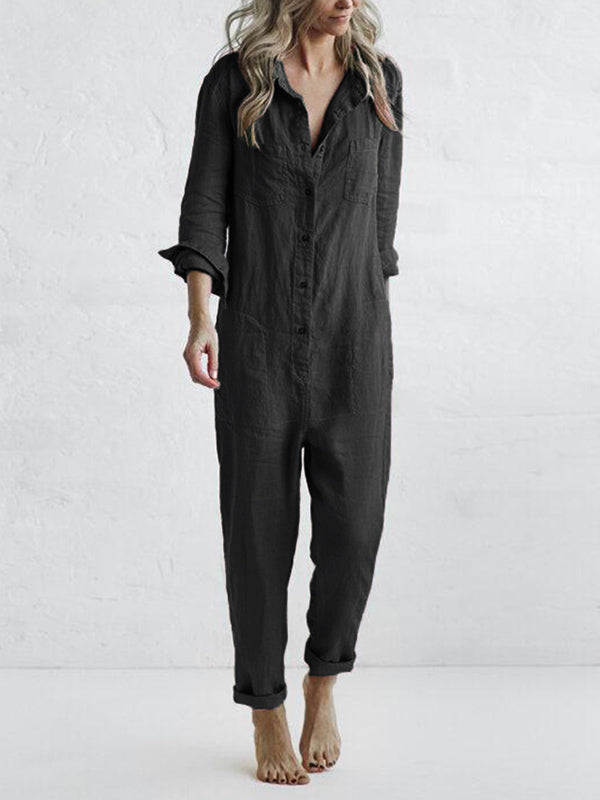 Casual jumpsuit – liv – 100% katoen, met handige zakken