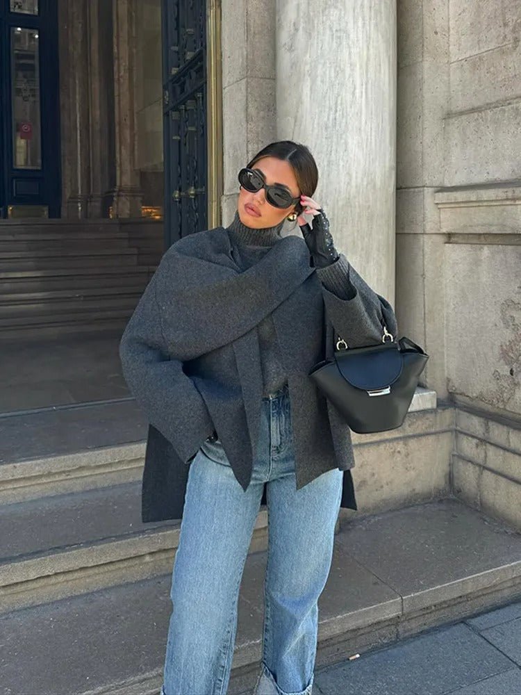 Dames winterponcho