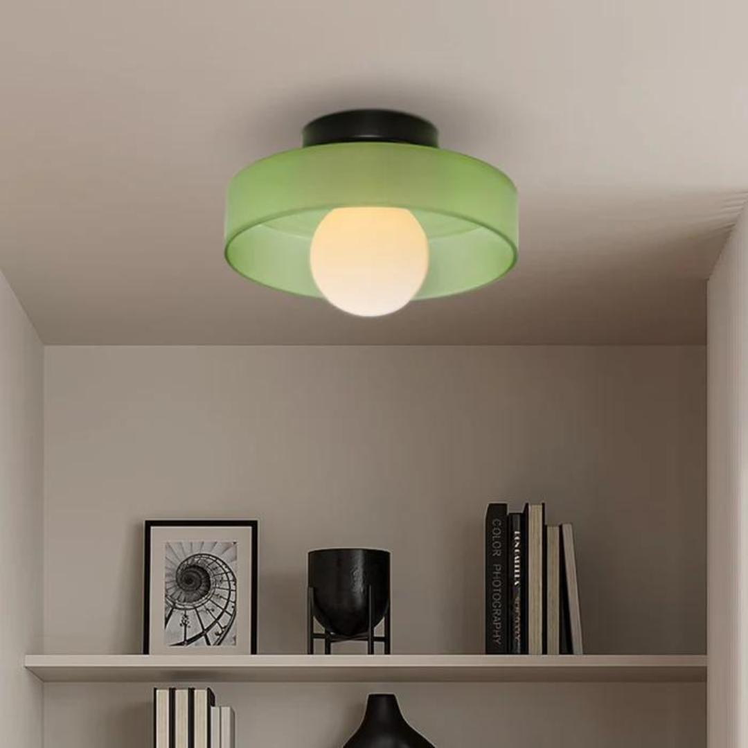 Ronde plafondlamp met stijlvolle functionaliteit