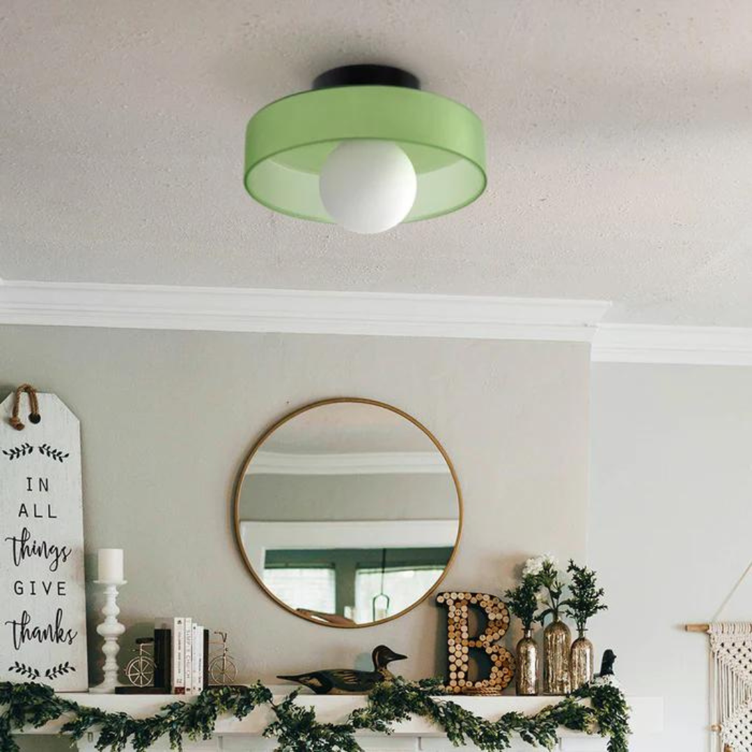Ronde plafondlamp met stijlvolle functionaliteit
