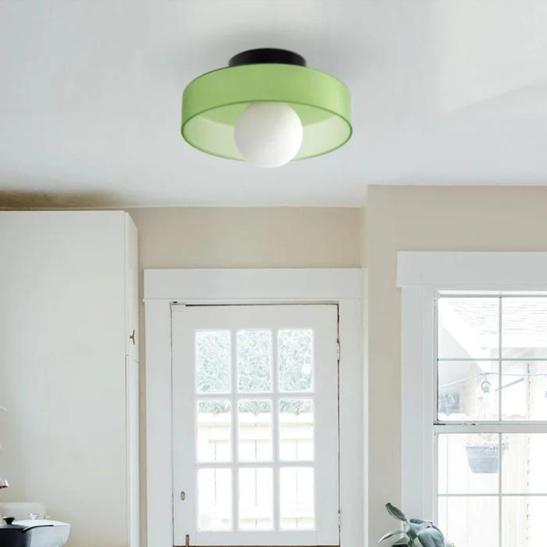 Ronde plafondlamp met stijlvolle functionaliteit