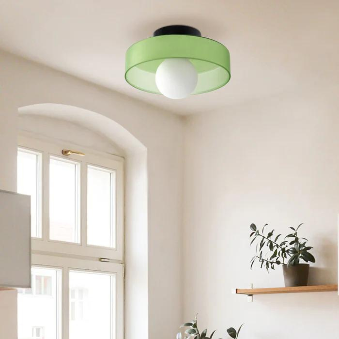 Ronde plafondlamp met stijlvolle functionaliteit